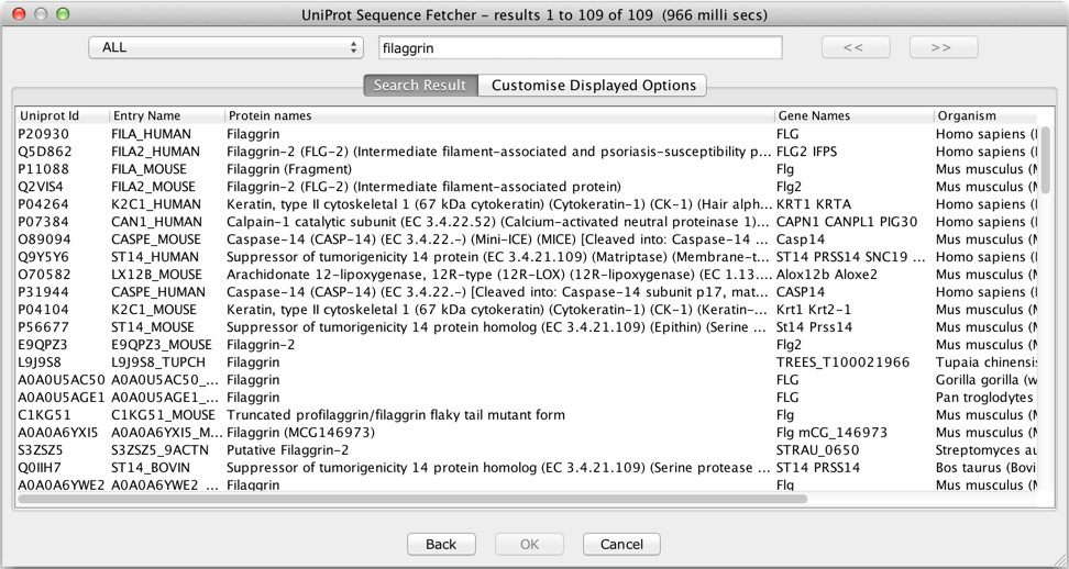 UniProt sequence fetcher (introduced in Jalview 2.10)