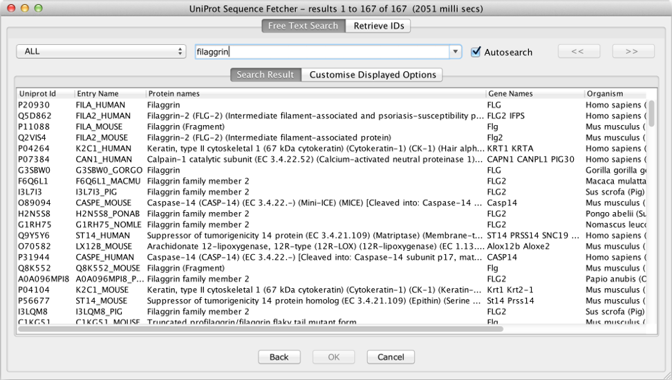 UniProt sequence fetcher (introduced in Jalview 2.10)