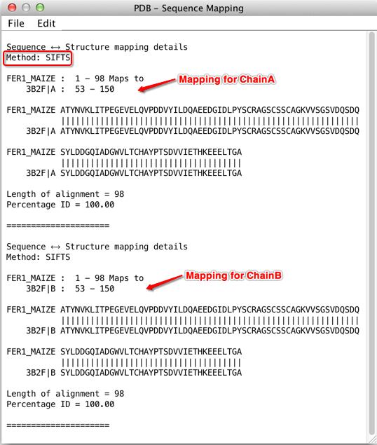 SIFTS mapping output